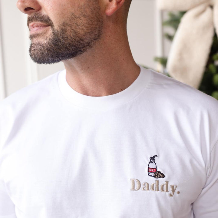 Mens Family Cookies Two Piece Set - Cappuccino with white trim - Embroidered