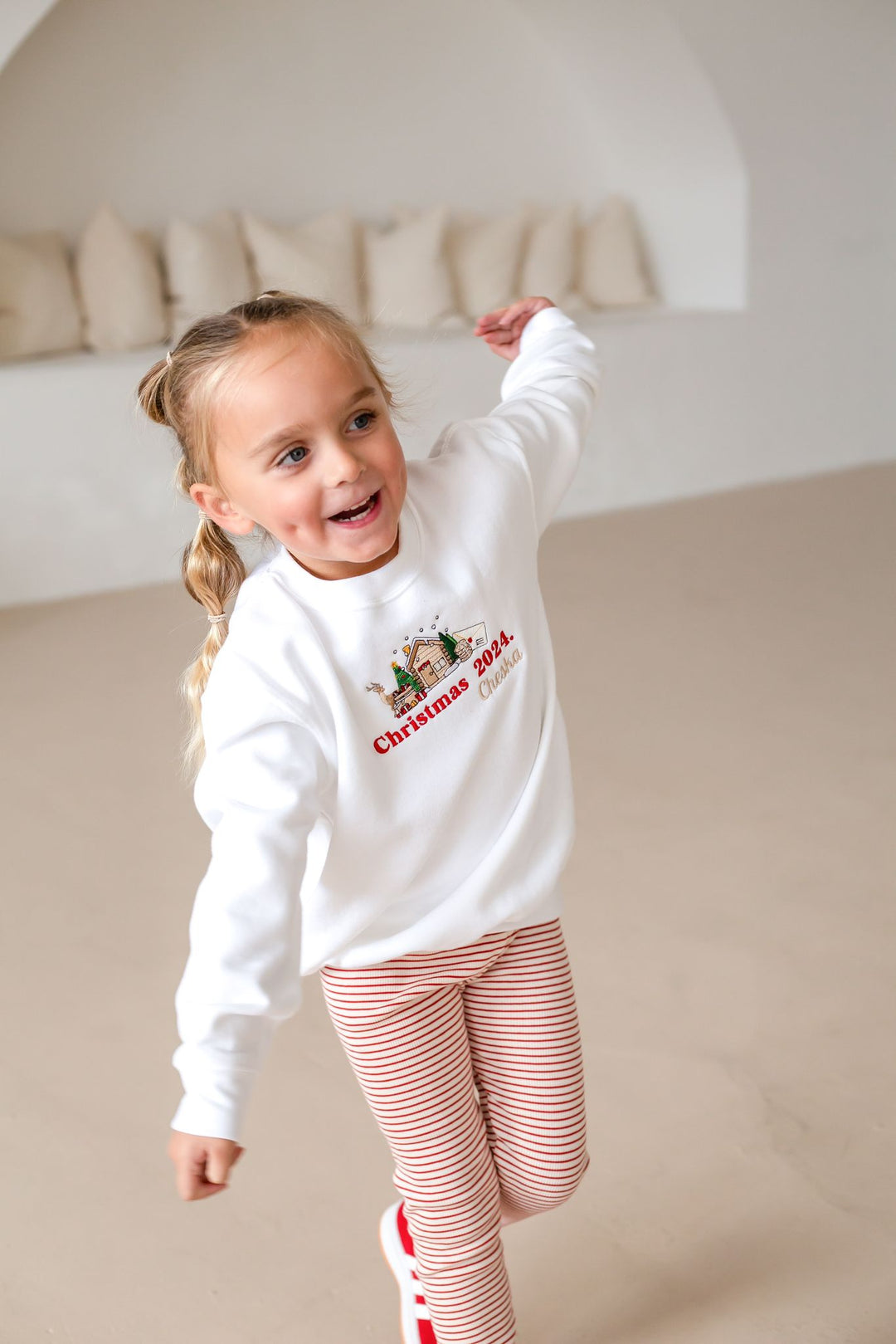 Christmas 2026 White Sweatshirt - Embroidered