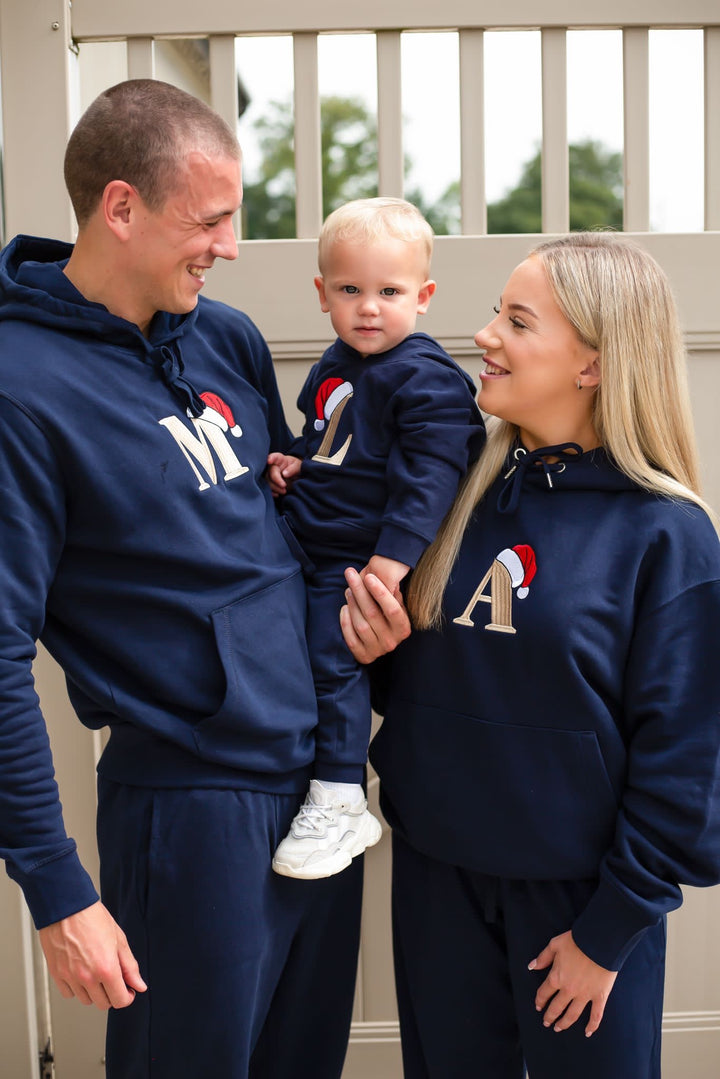 Luxe Oversized Initial Santa Hat Hoodie