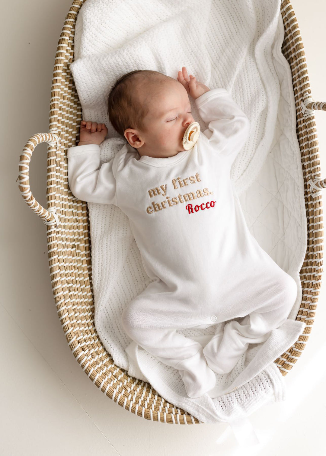 My First Christmas Personalised Romper suit - Embroidered