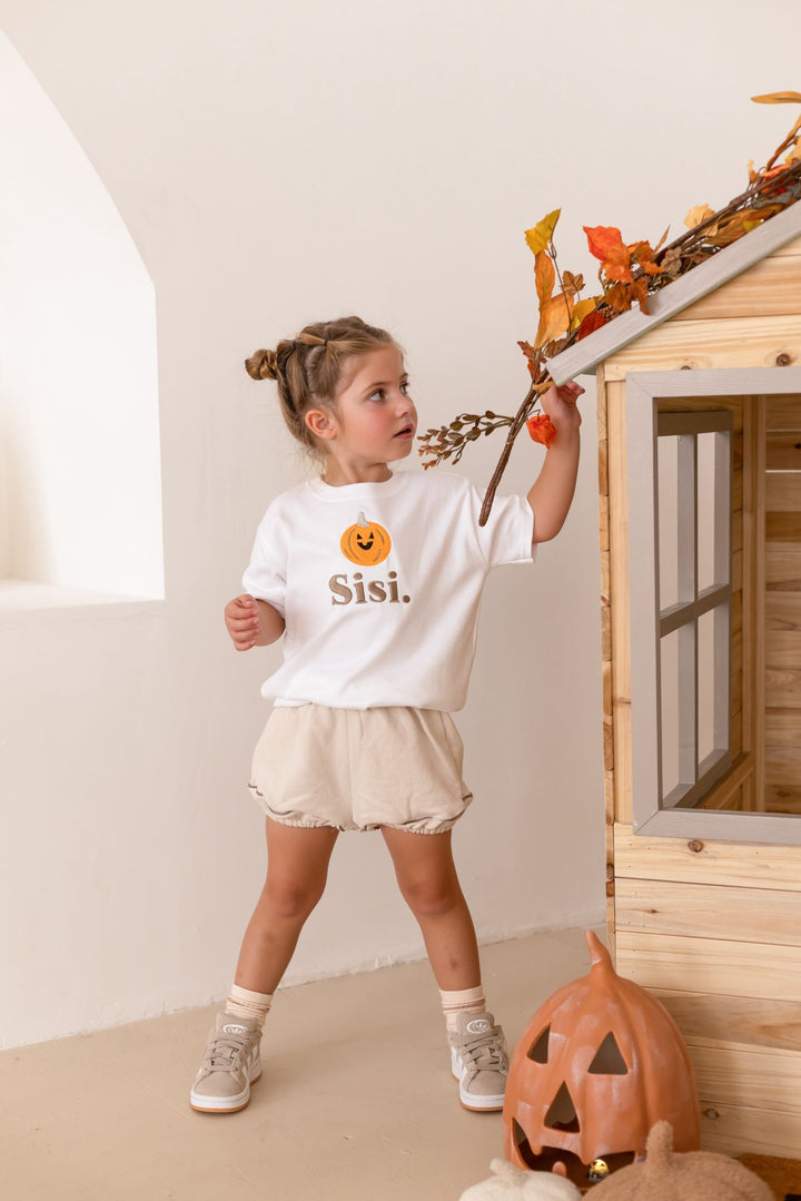 Pumpkin Name Tshirt - Embroidered Classic