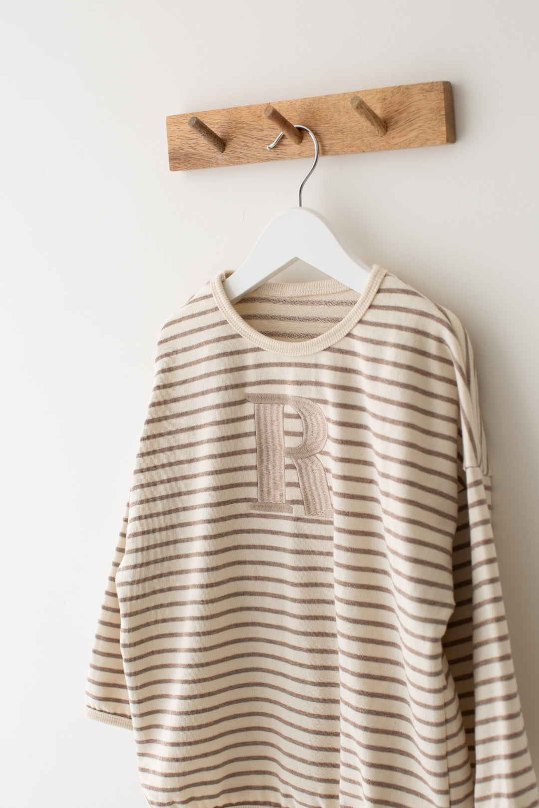 Oversized Stripe Sweatshirt - Embroidered