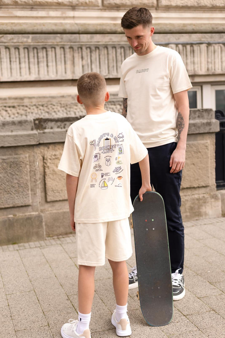 Kids Father's Day Bucket List Vanilla T-Shirt - Print