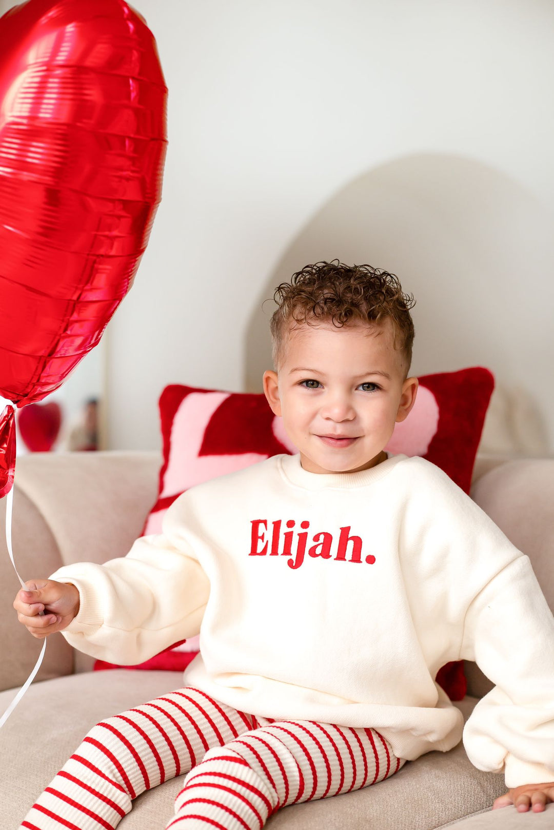 Fleece Vanilla Heart Sweatshirt - Embroidered (name)