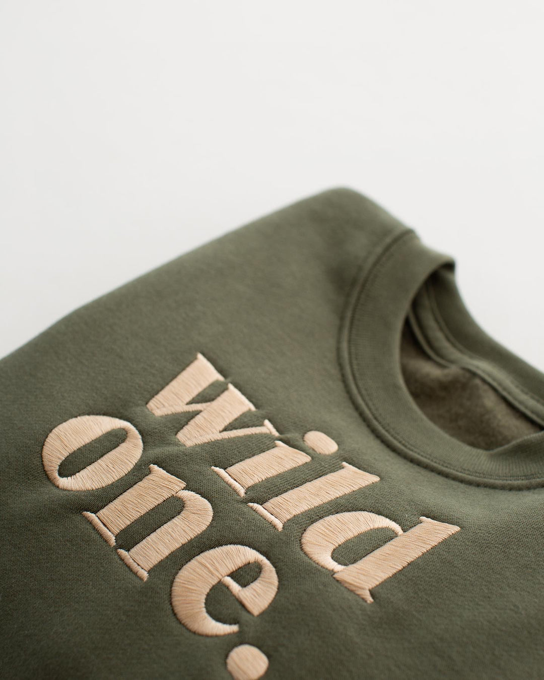 Khaki Wild One Birthday Sweatshirt - Embroidery