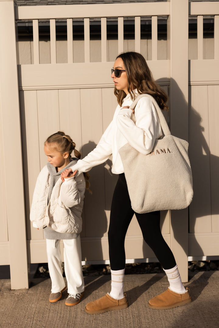MAMA Bouclé Tote Bag – Embroidered
