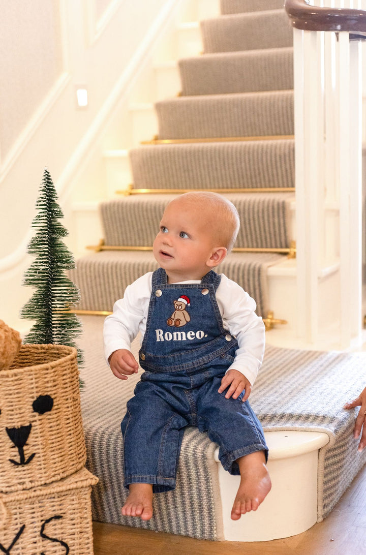 Christmas Bear Denim Dungarees