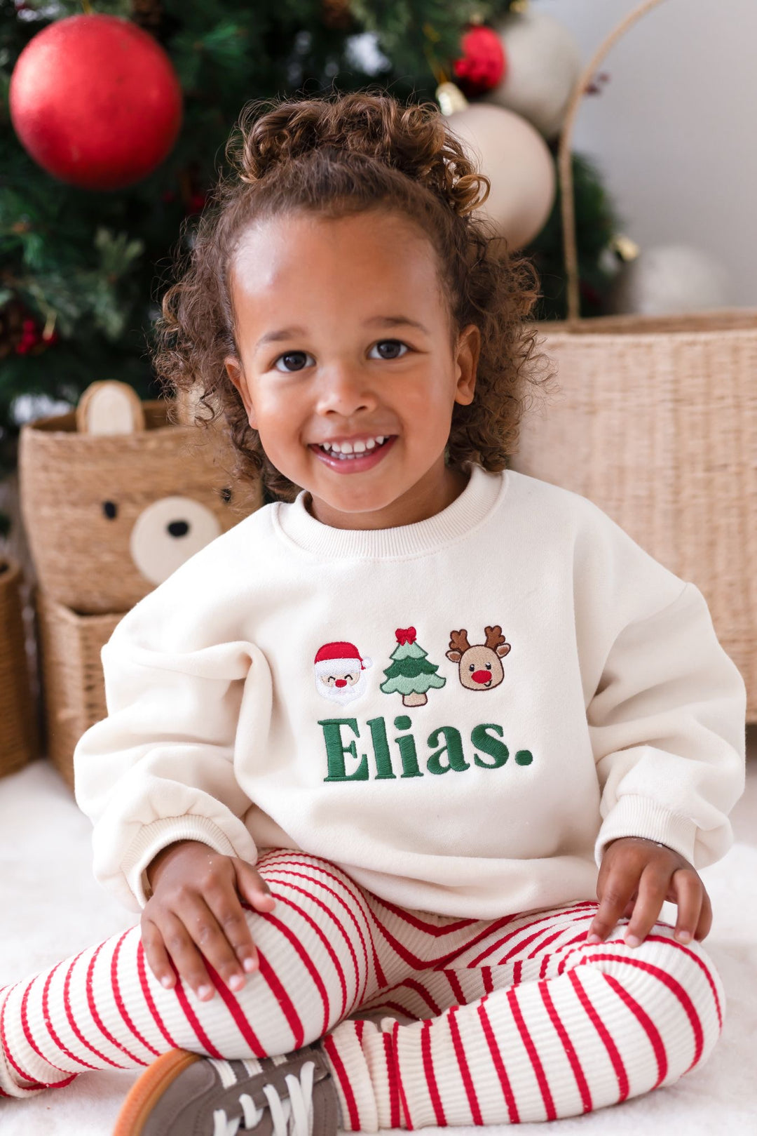 Fleece Vanilla Heart TRIO design Sweatshirt - Embroidered