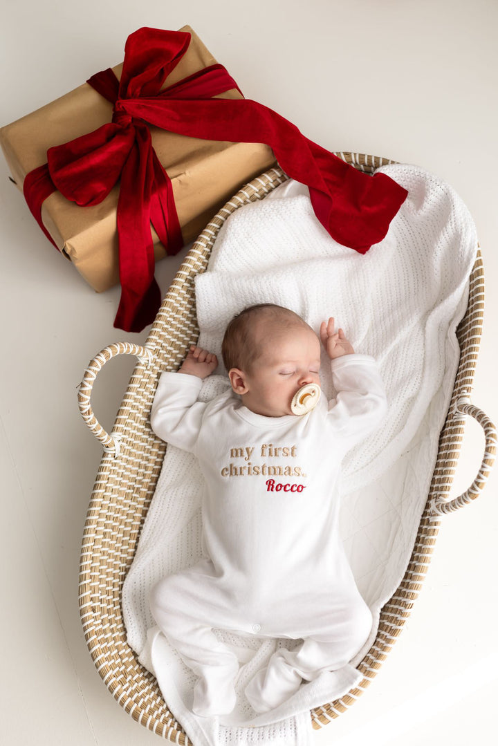 My First Christmas Personalised Romper suit - Embroidered