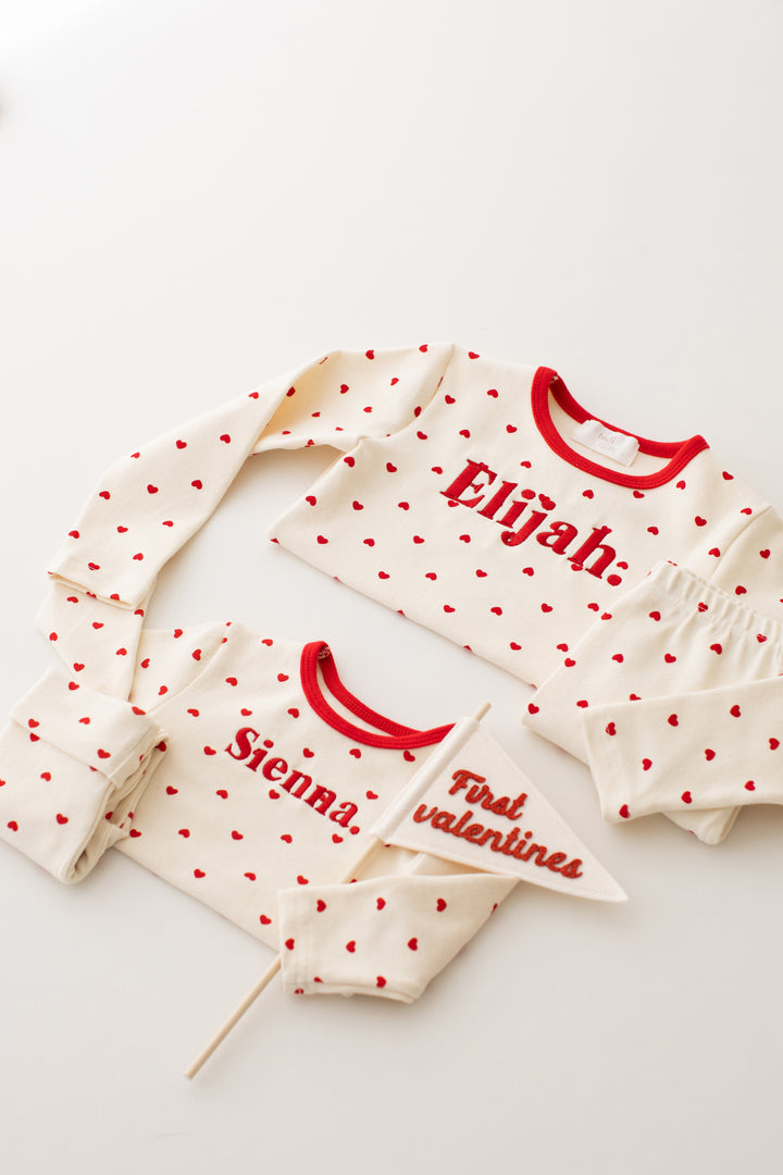 Heart Premium Baby Set - Embroidered
