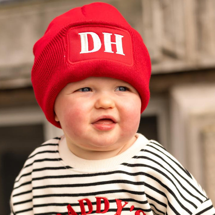 Matching Child Initial Beanie - embroidery