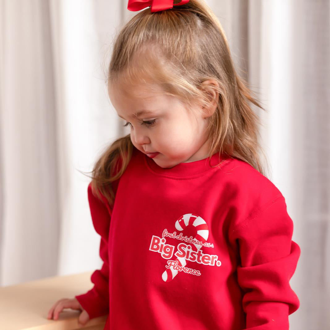 Candy Cane BIG SISTER Jumper - Print