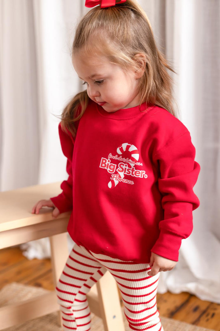 Candy Cane BIG SISTER Jumper - Print