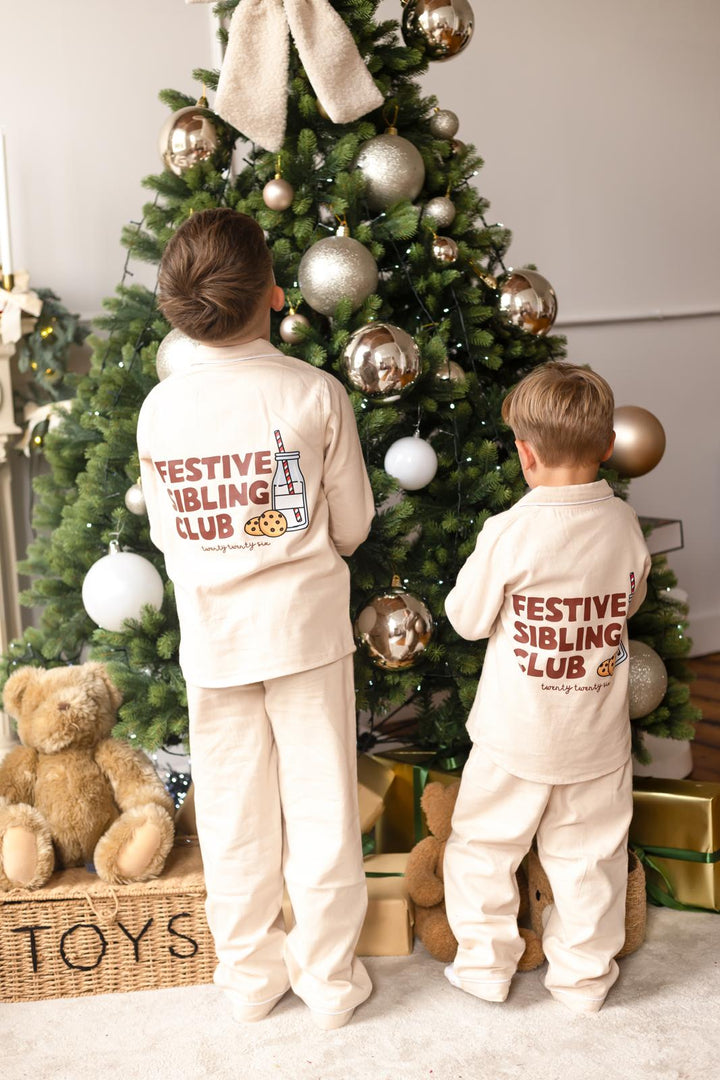 Festive Sibling Club Button up Set - Personalised (Print)