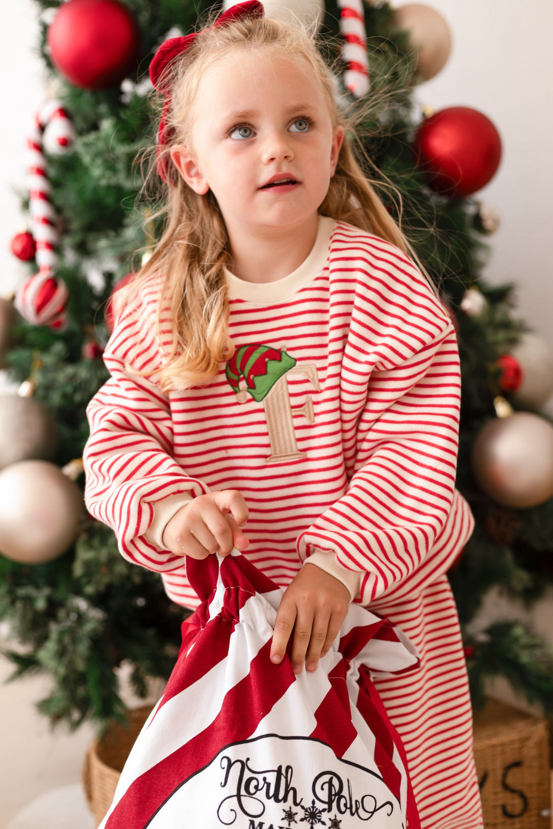 Oversized ELF Hat Stripe Fleece Tracksuit - Embroidered