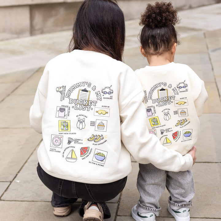 Kids Bucket List Vanilla Oversized Fleece Sweatshirt - Print Design