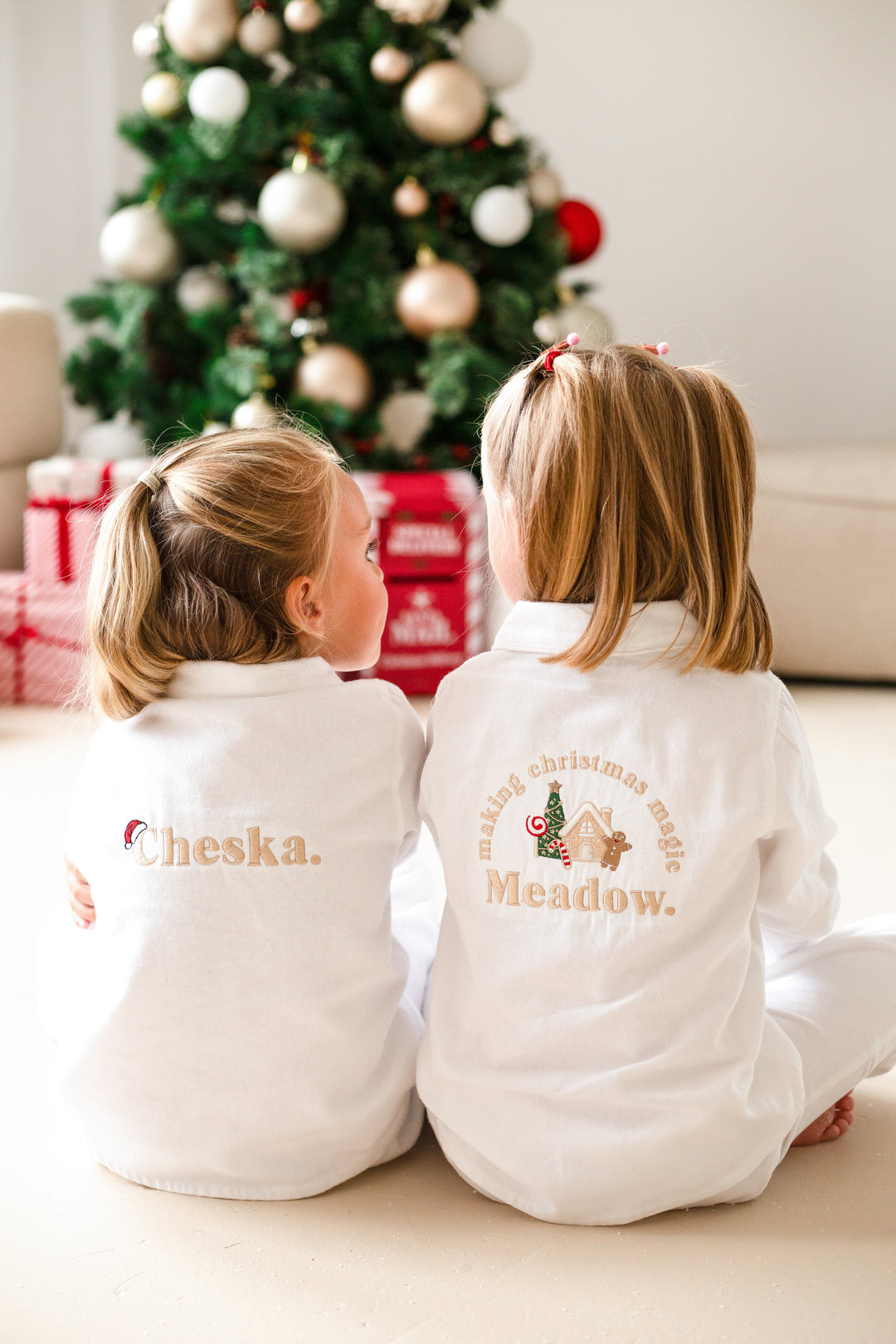 Santas Name Button up Set - Embroidered