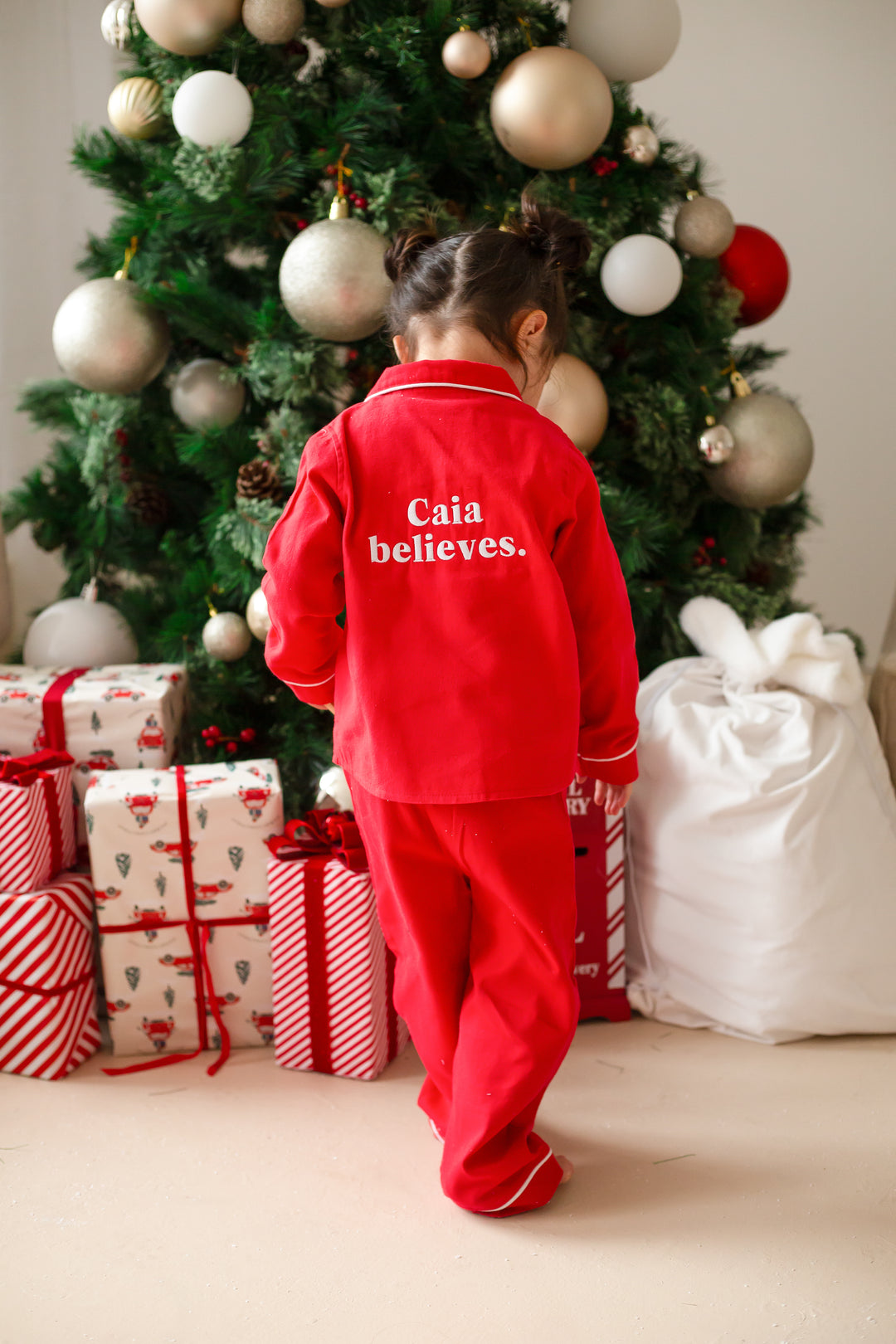 Name Believes Button up Set - Embroidered