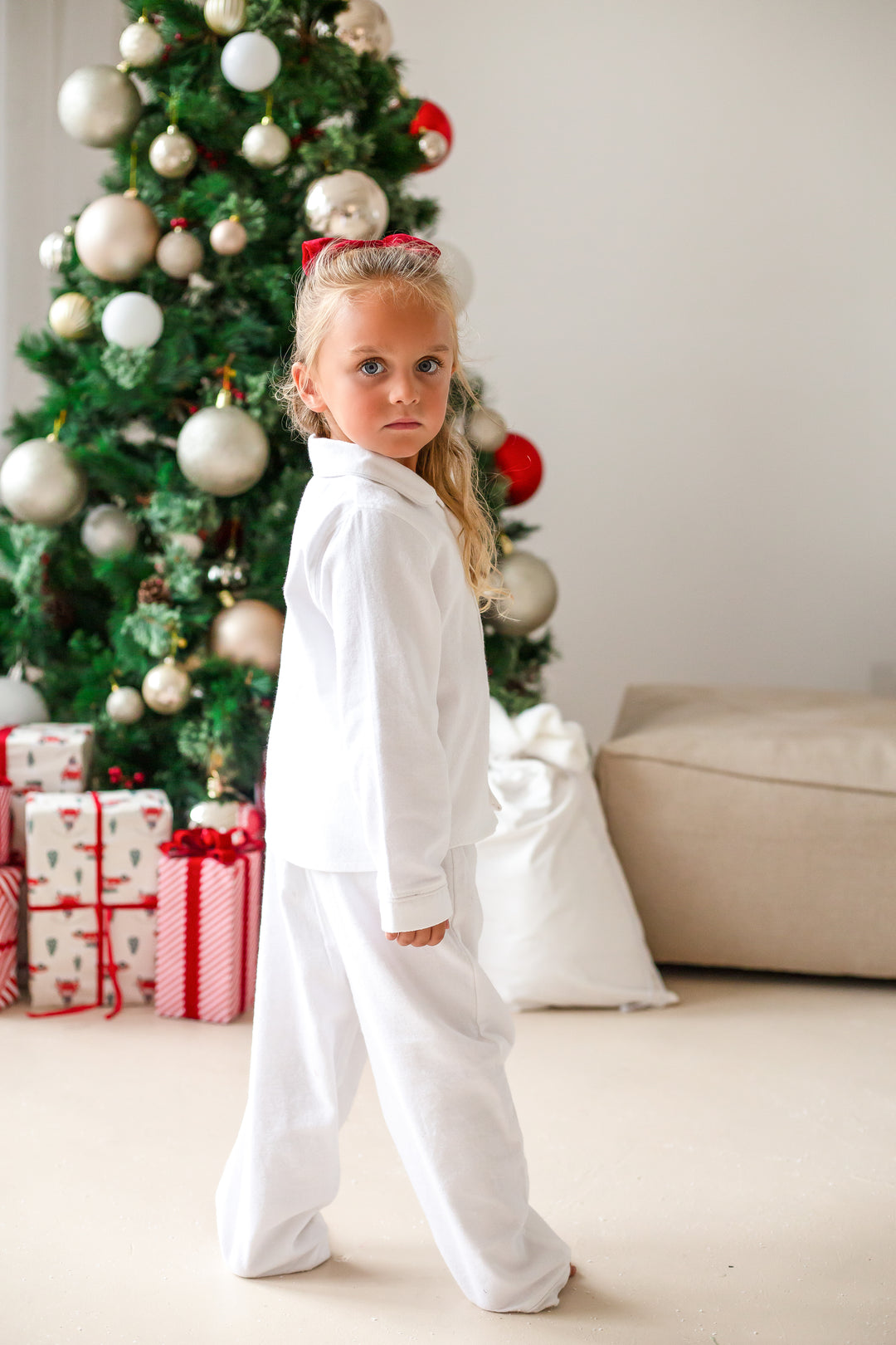 Santas Name Button up Set - Embroidered