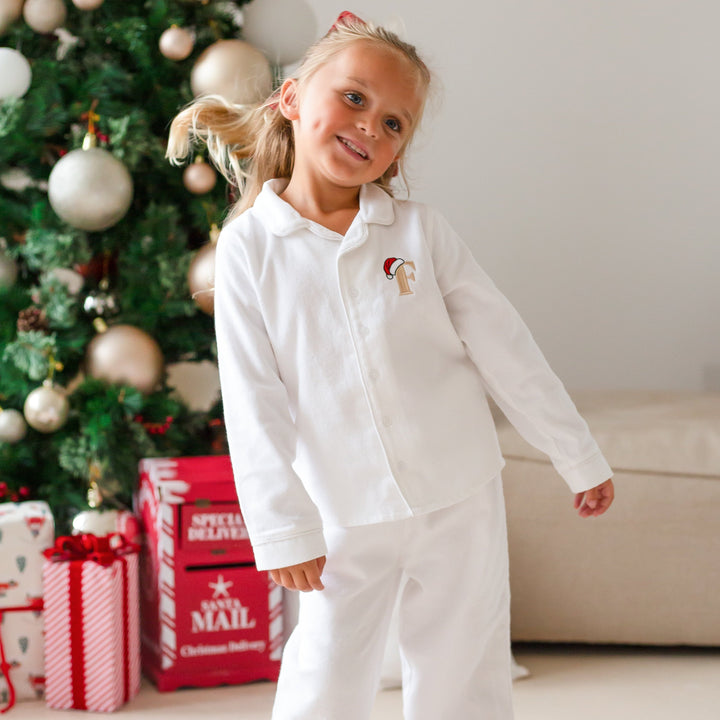 Santas Initial Button up Set - Embroidered