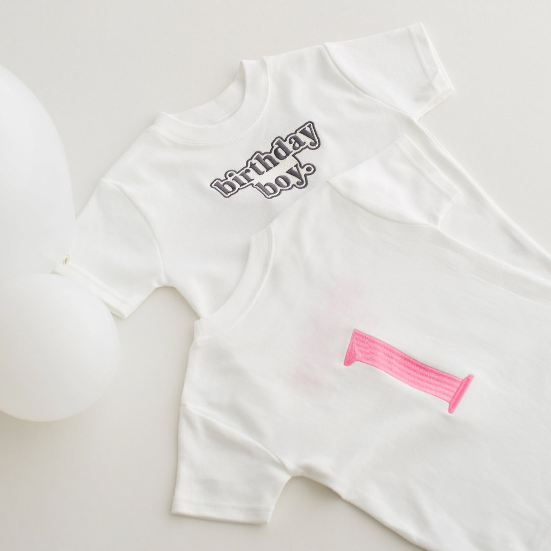 Birthday Boy/Girl T-Shirt - Two sided embroidery