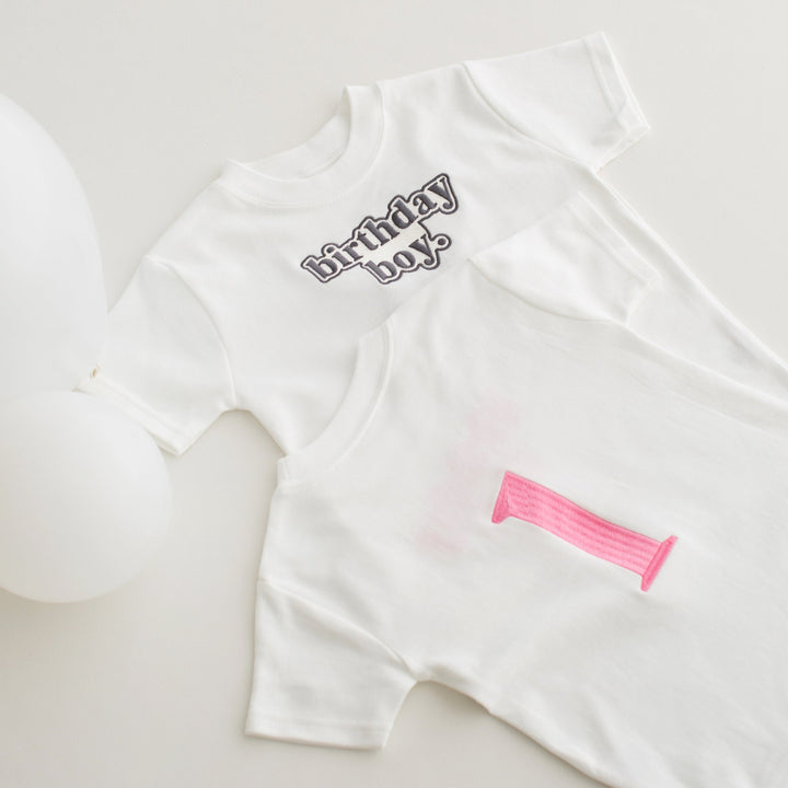 Birthday Boy/Girl T-Shirt - Two sided embroidery