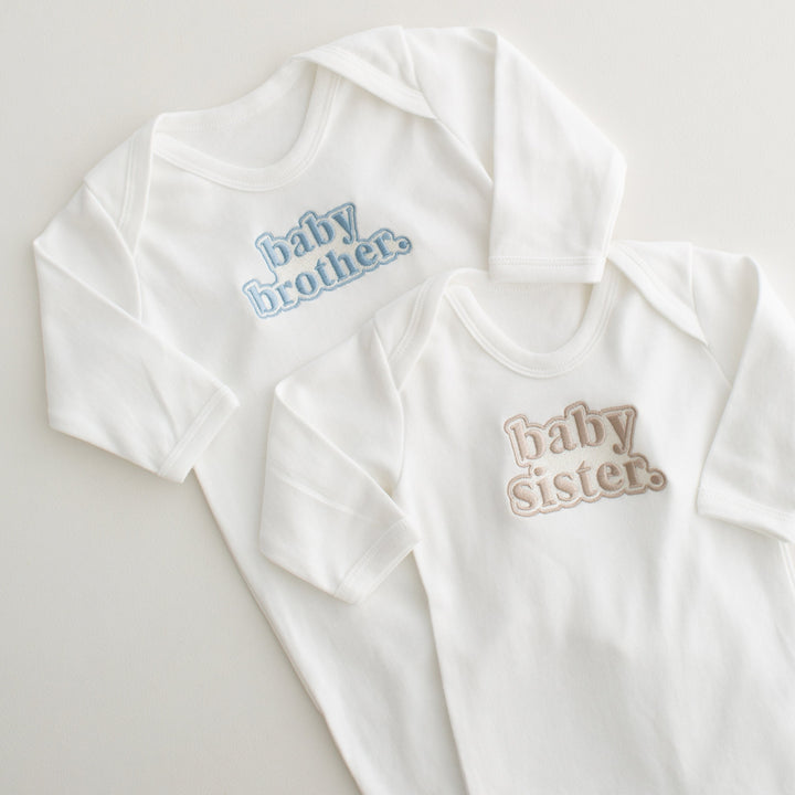 Baby Sibling Rompersuit - Bubble Embroidered