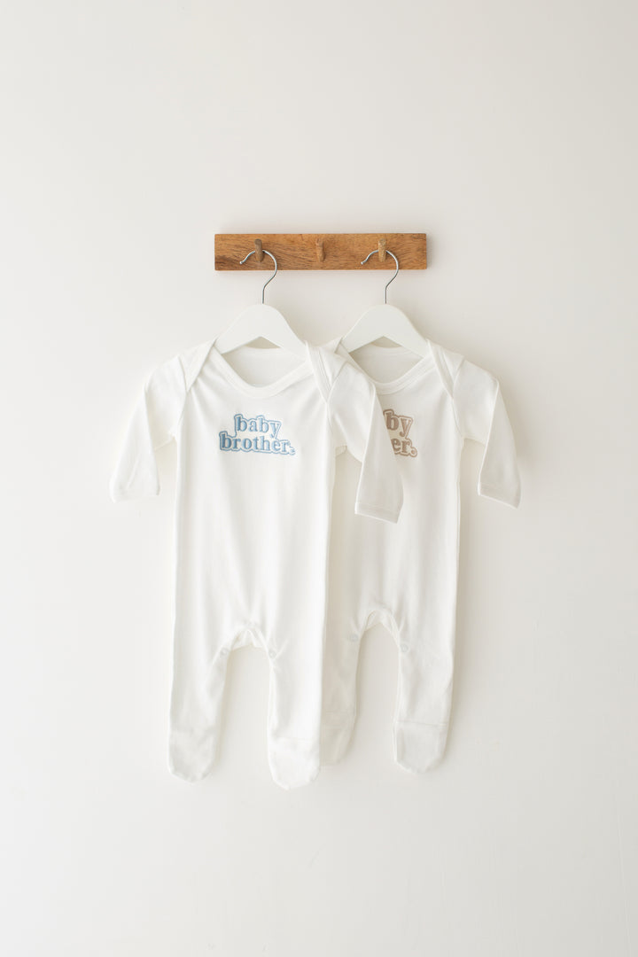 Baby Sibling Rompersuit - Bubble Embroidered