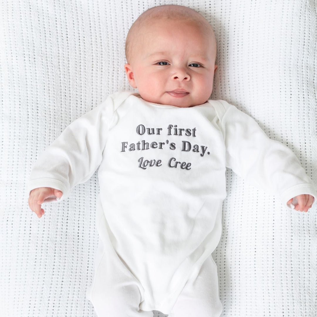 First Father's Day Outfit - Embroidered