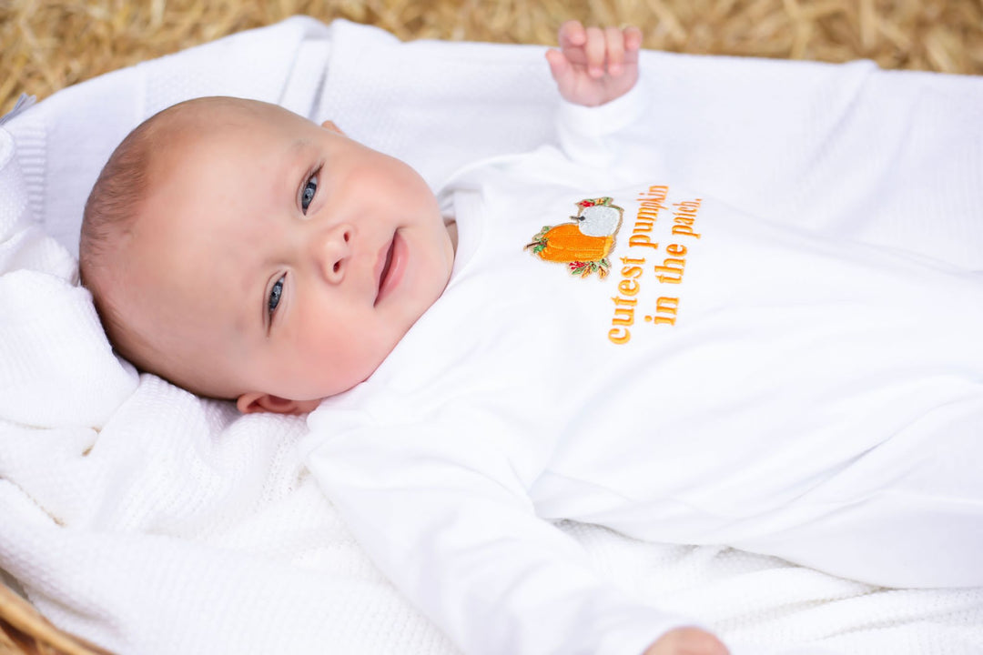 Pumpkin Baby Rompersuit - Embroidered
