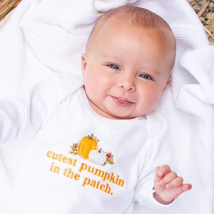 Pumpkin Baby Rompersuit - Embroidered