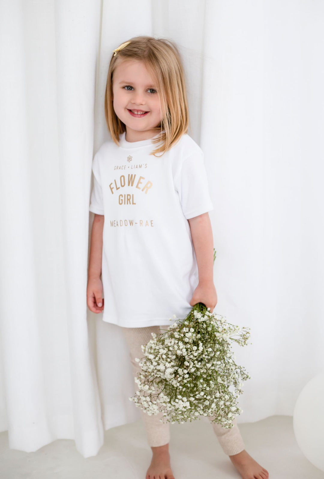 Flower Girl/Page Boy Short Sleeve T-shirt - Print