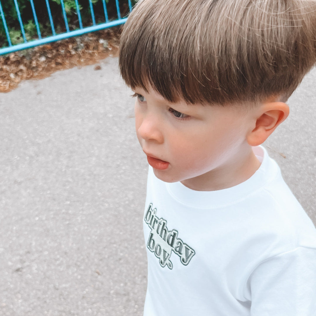 Birthday Boy/Girl T-Shirt - Two sided embroidery
