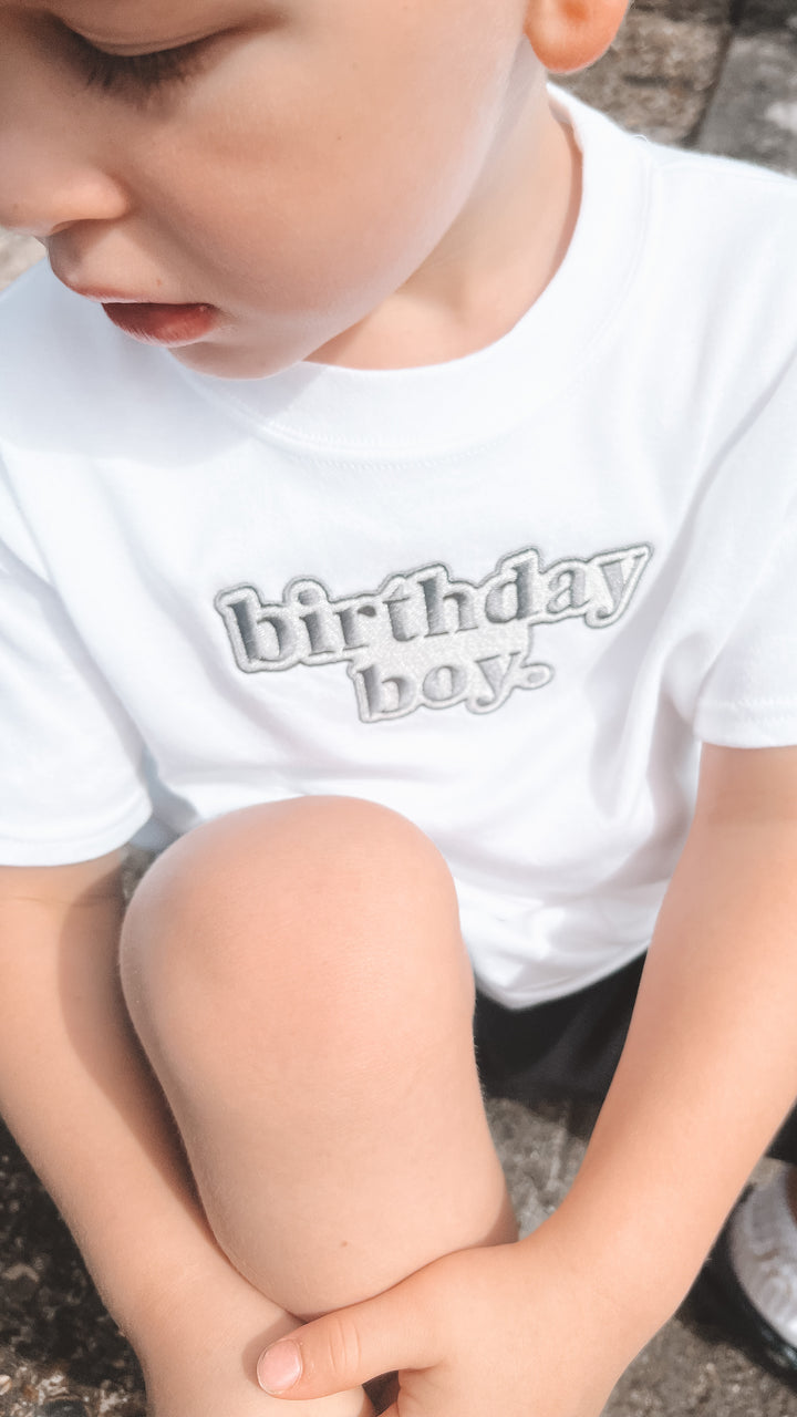 Birthday Boy/Girl T-Shirt - Two sided embroidery