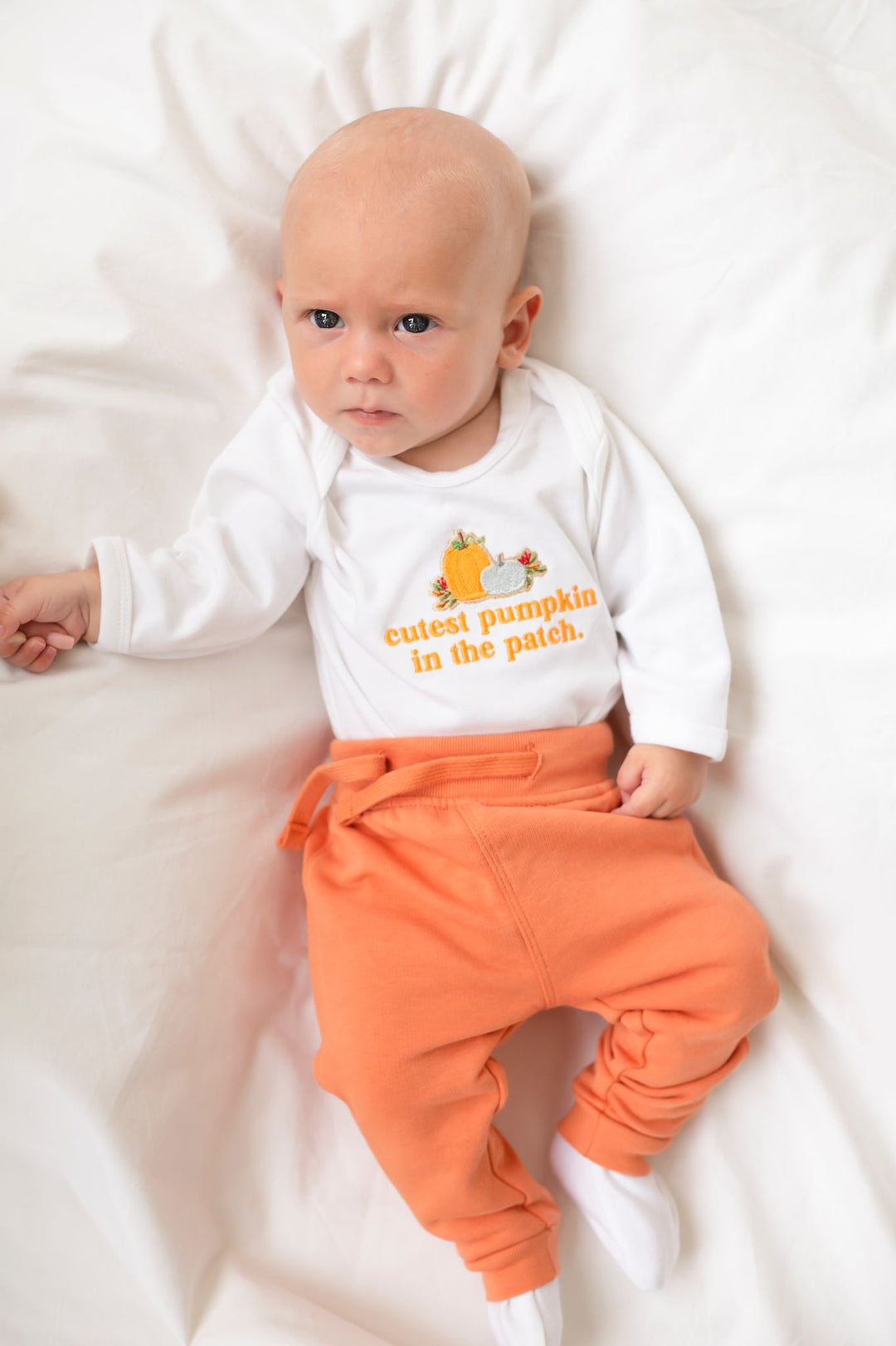 Pumpkin Baby Rompersuit - Embroidered