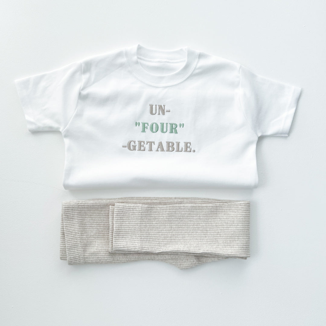 un-four-getable. tshirt - embroidered