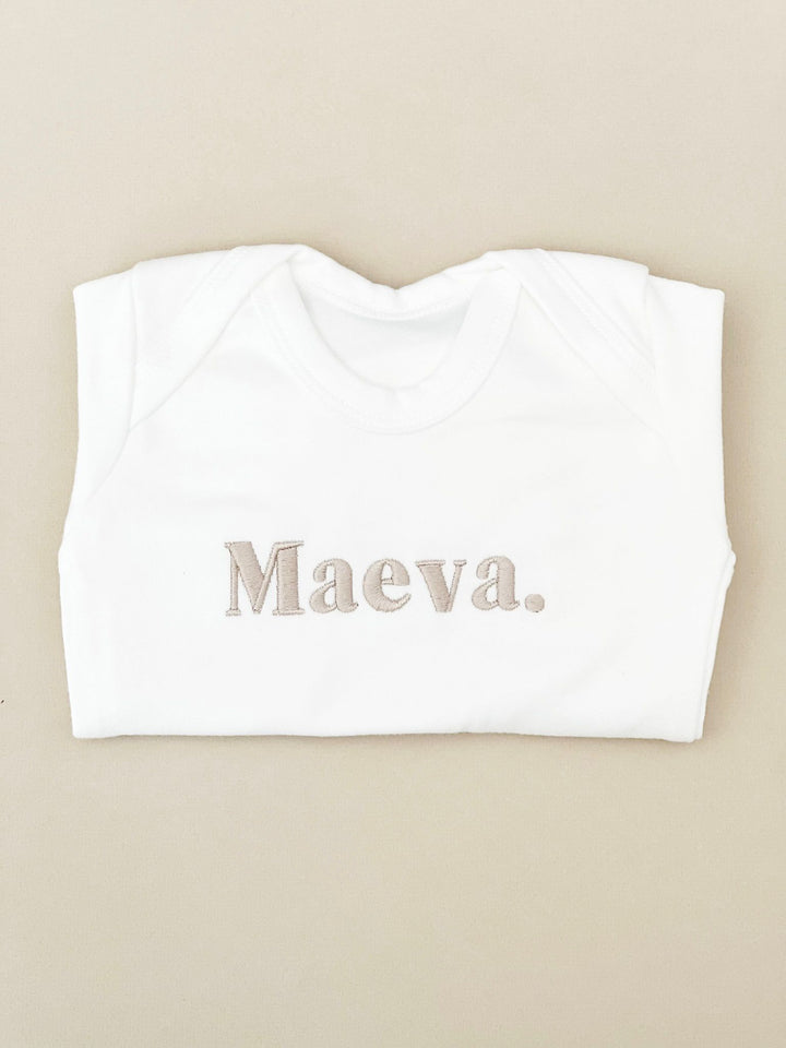 Baby Name Rompersuit - Embroidered