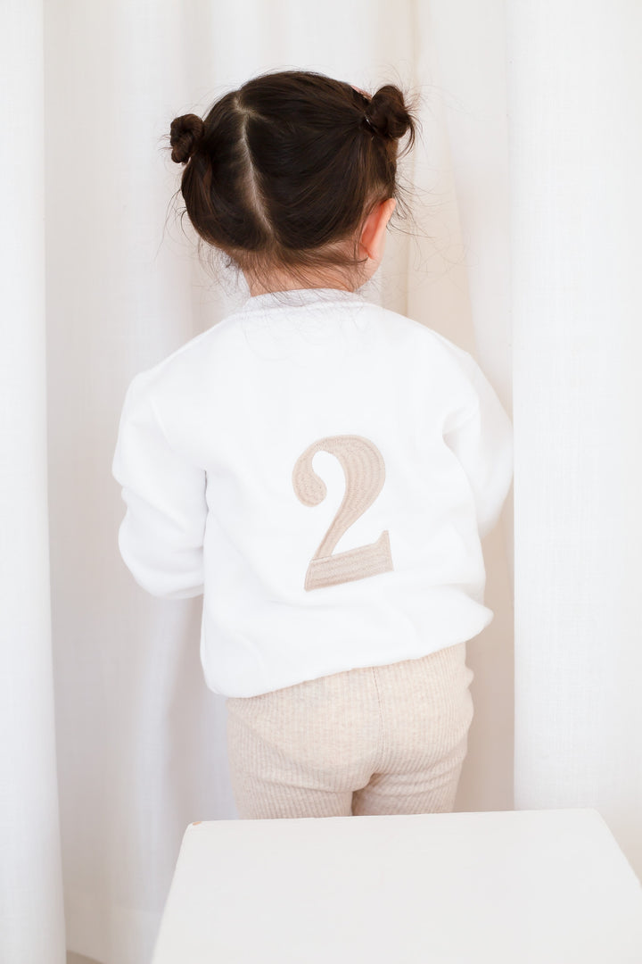 Birthday Sweatshirt - two sided embroidery
