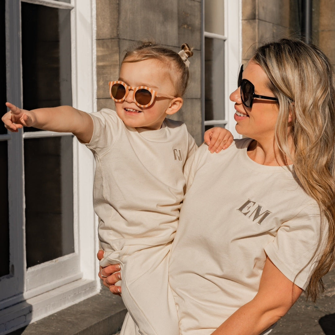 Child initial T-shirt - embroidered