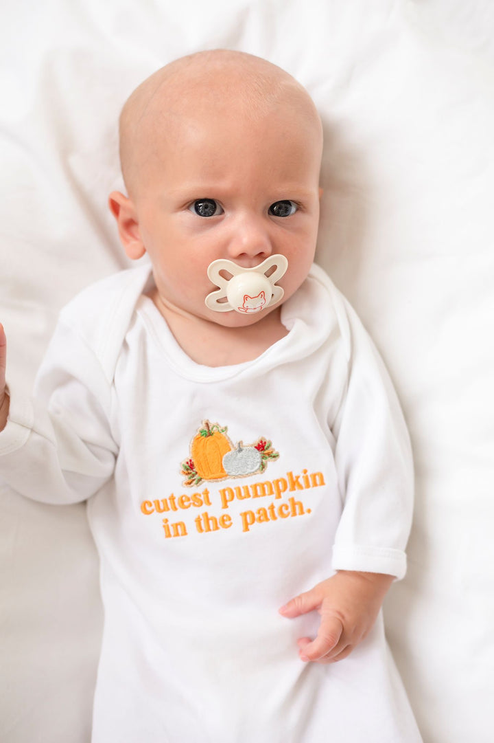 Pumpkin Baby Rompersuit - Embroidered