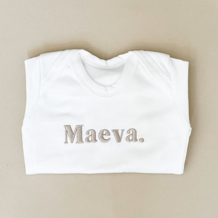 Baby Name Rompersuit - Embroidered