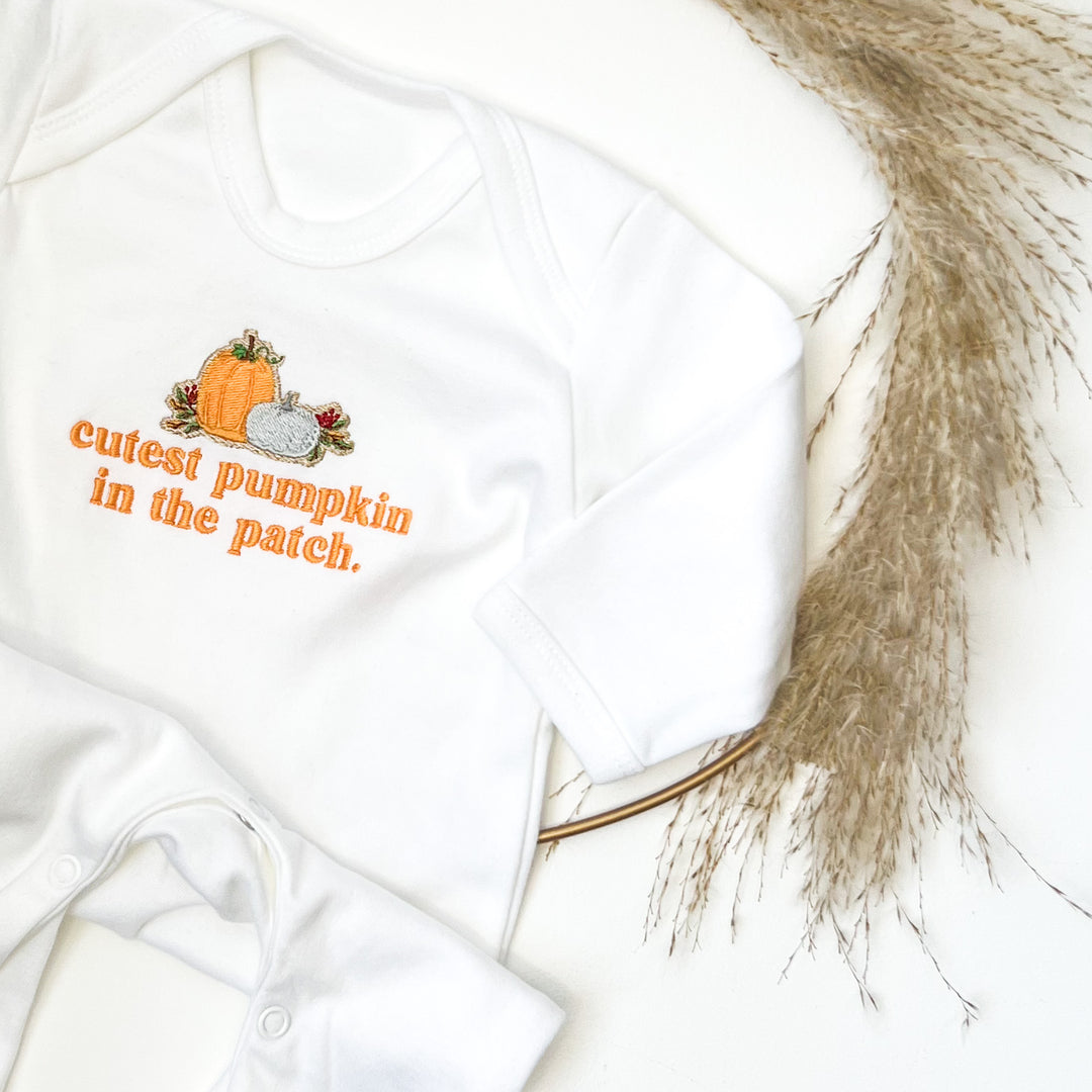 Pumpkin Baby Rompersuit - Embroidered