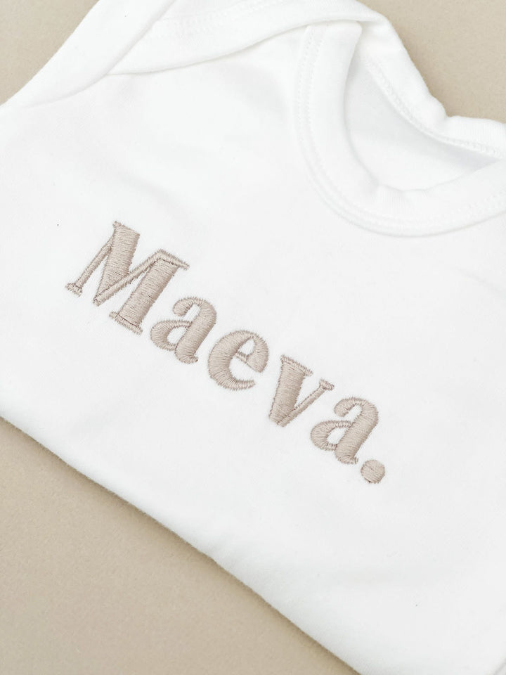 Baby Name Rompersuit - Embroidered