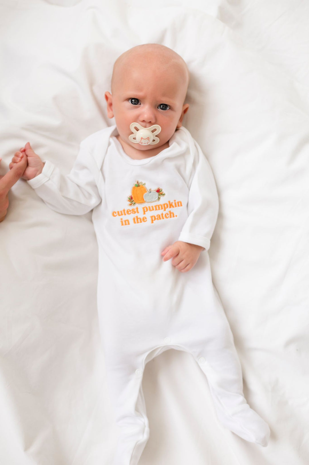 Pumpkin Baby Rompersuit - Embroidered