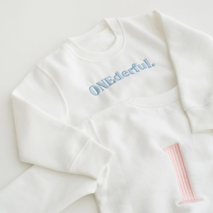 Birthday Sweatshirt - two sided embroidery