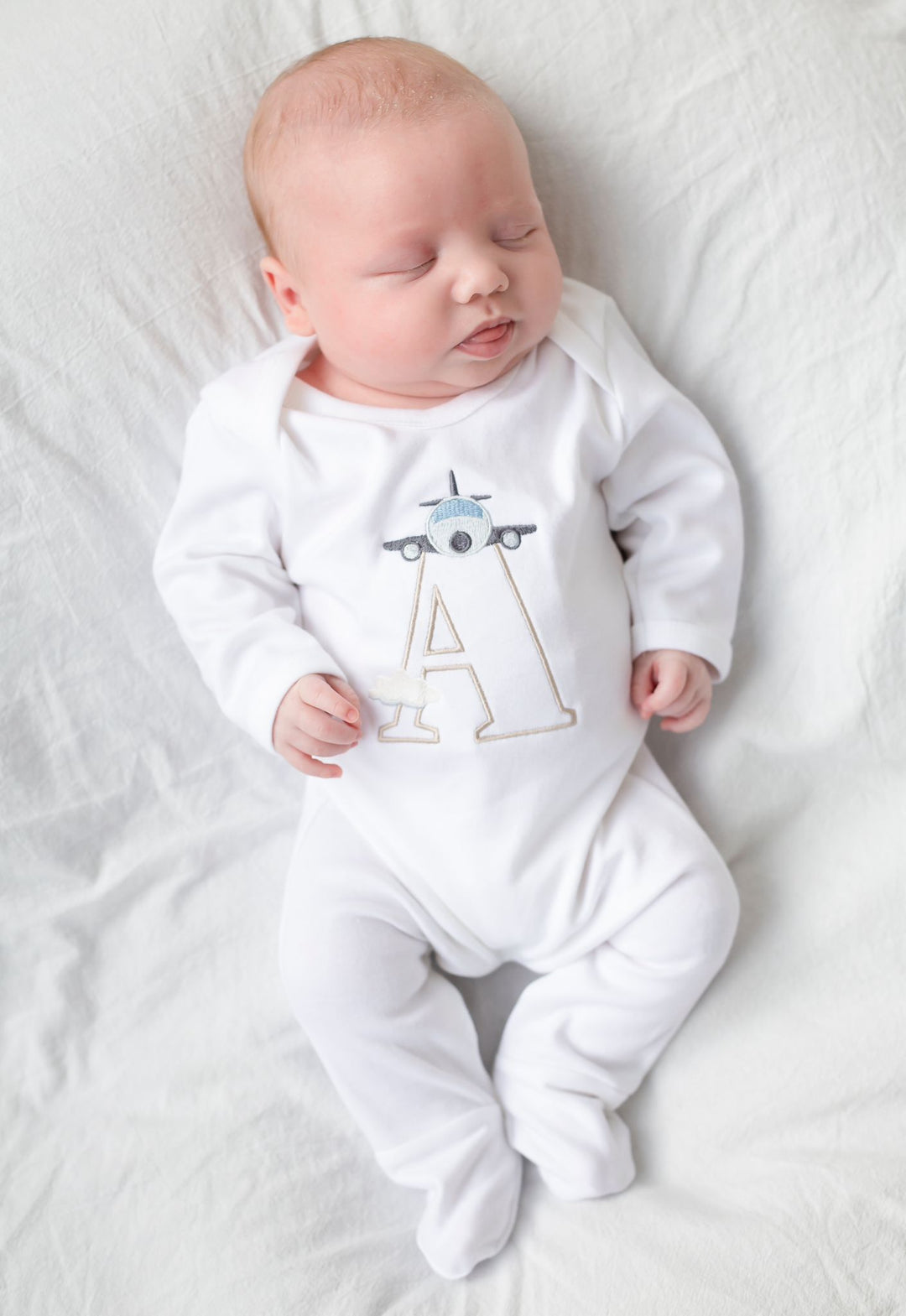 Initial Plane Rompersuit - Embroidered