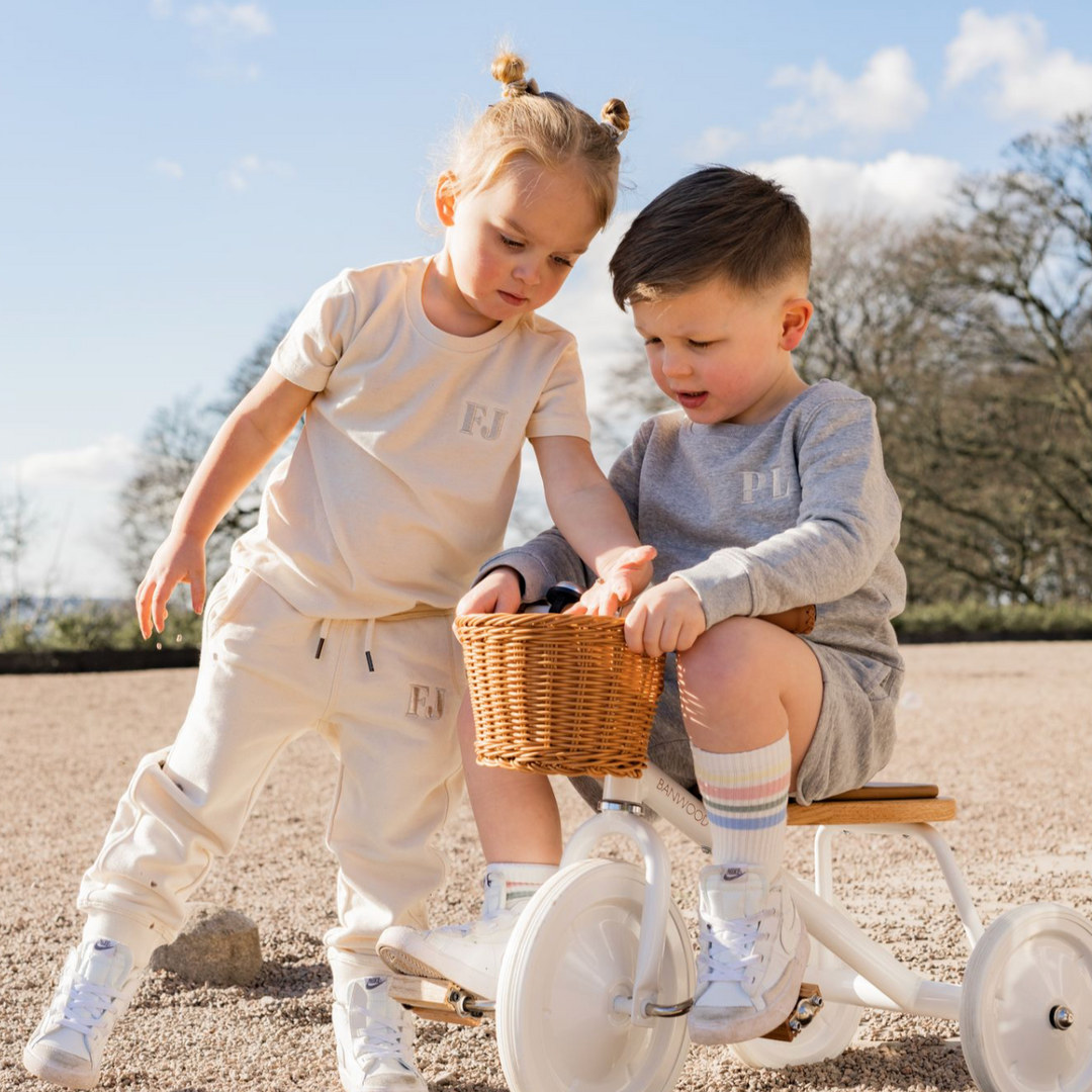Child initial T-shirt - embroidered