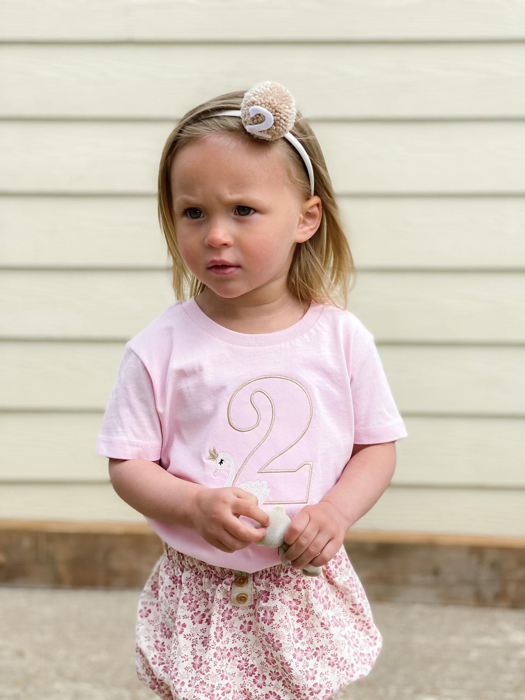 Swan birthday tshirt - embroidered