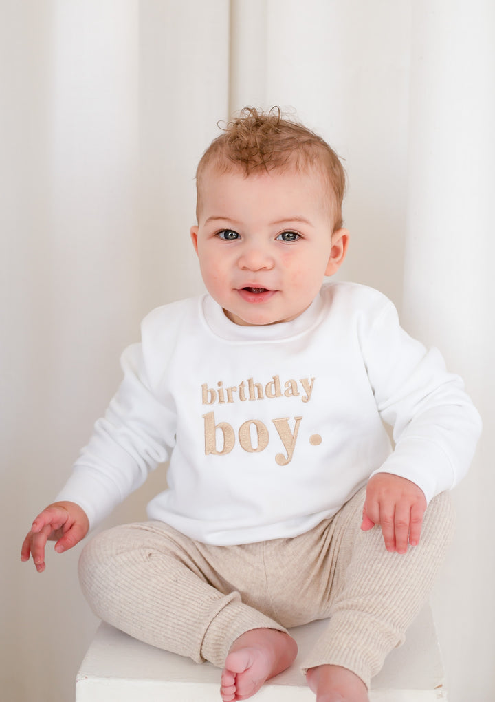 Birthday Sweatshirt - two sided embroidery