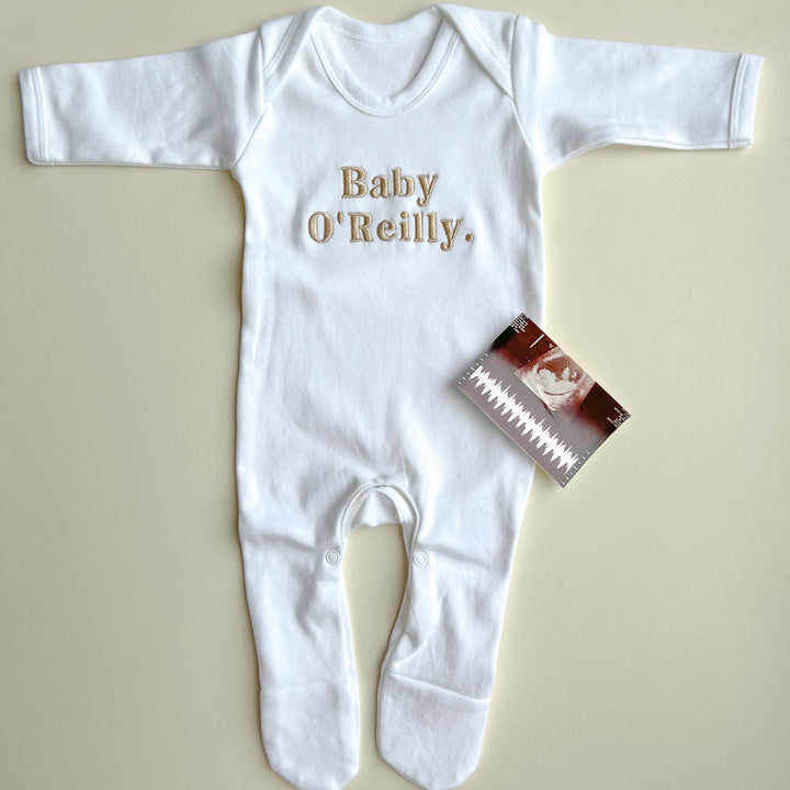 Baby Surname Rompersuit - Embroidered
